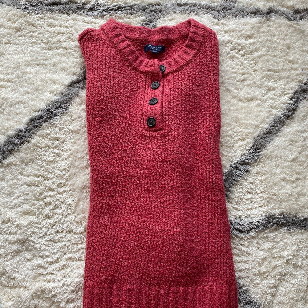 American Eagle Women’s Three Button Red Sweater - image 2